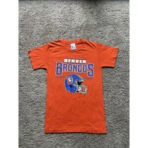 Vintage 80s Garan Denver Broncos Puff Print Medium Orange Unisex T-Shirt